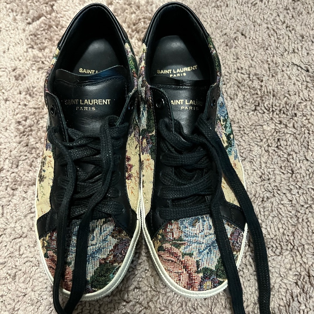 Saint Laurent tapestry flower sneakers
